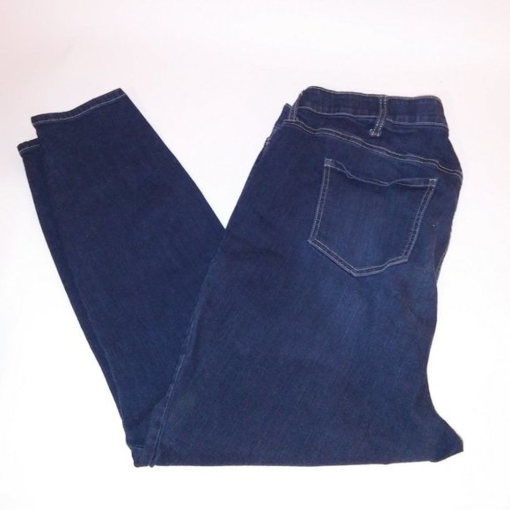 Torrid Jeans 24 R Sky High Skinny Denim Blue Dark Wash Premium Stretch Waist 20" - Picture 2 of 11